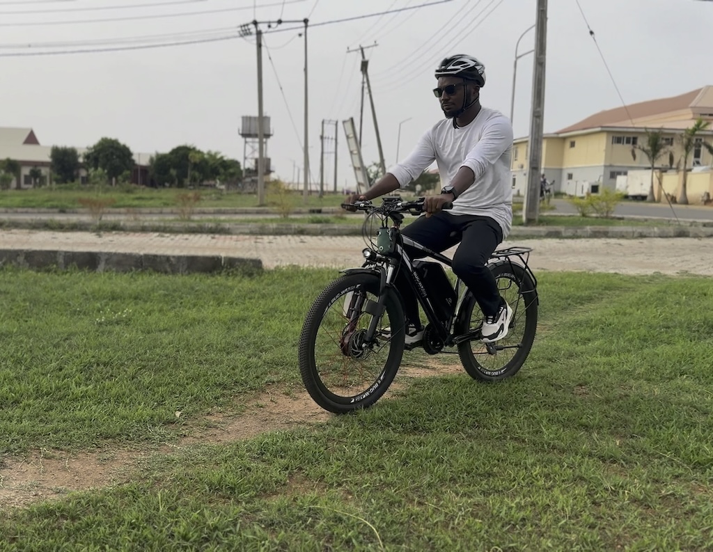 E-bike rider background